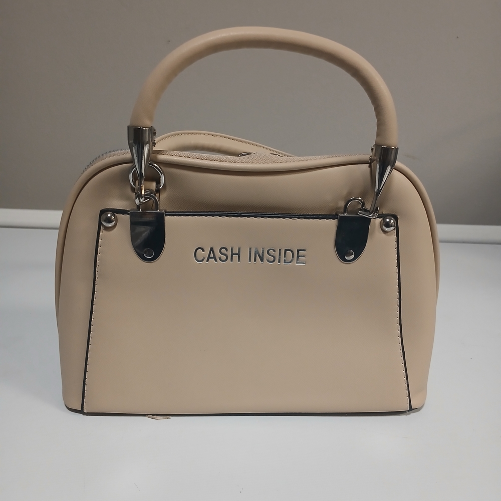 New! AKIRA "Cash Inside" Cream Satchel Crossbody Purse Mini Bag